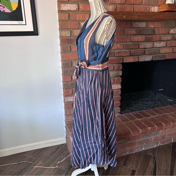 Anthropologie Maeve Atlanta Mixed Media Striped Midi Dress Sz S - Picture 5 of 8